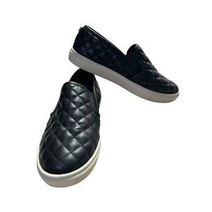 Steve Madden ECENTRCQ Quilted Sneakers Shoes Black Womens Sz 7.5 M Slip On